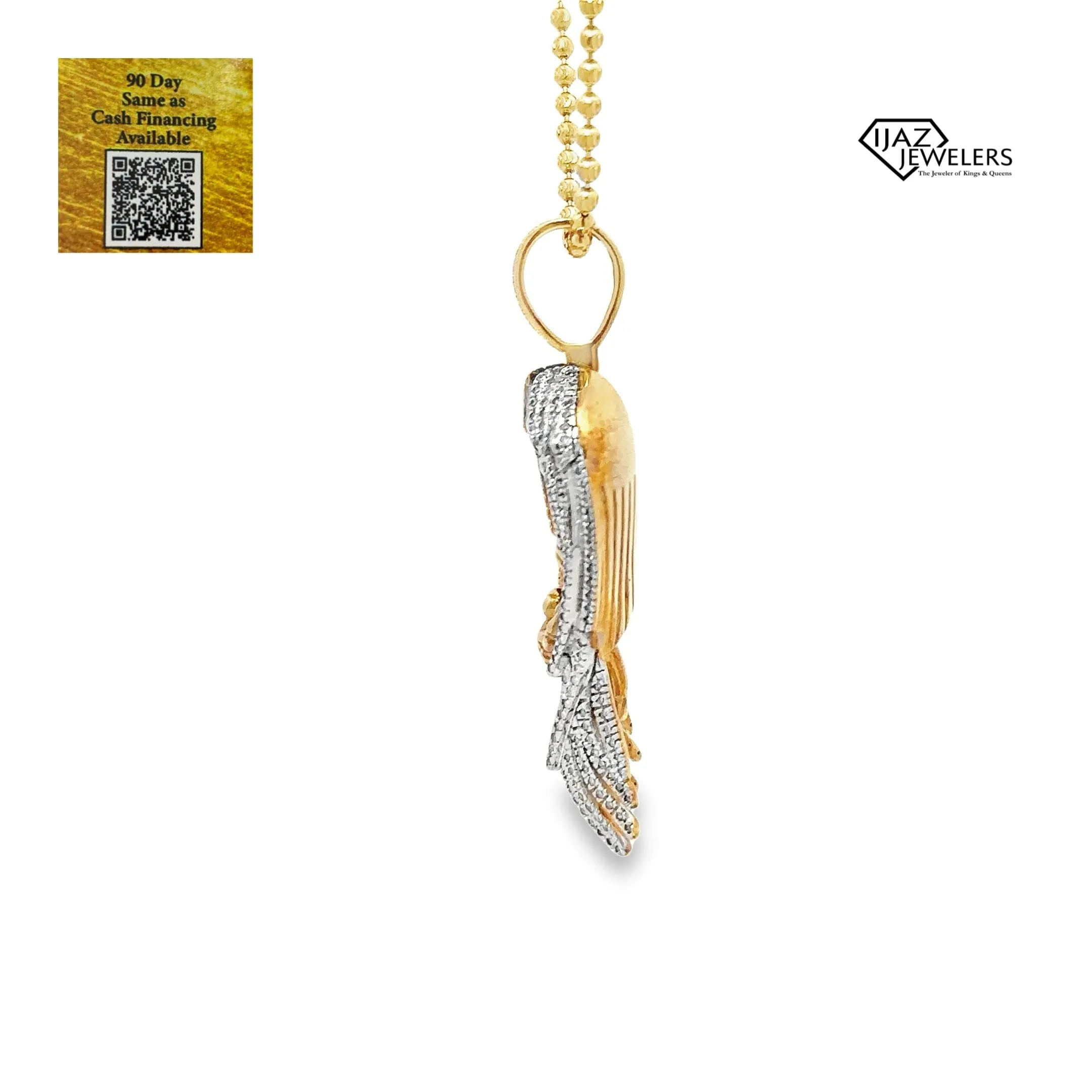 10K Gold 0.70 Diamond Winged Skellington Charm