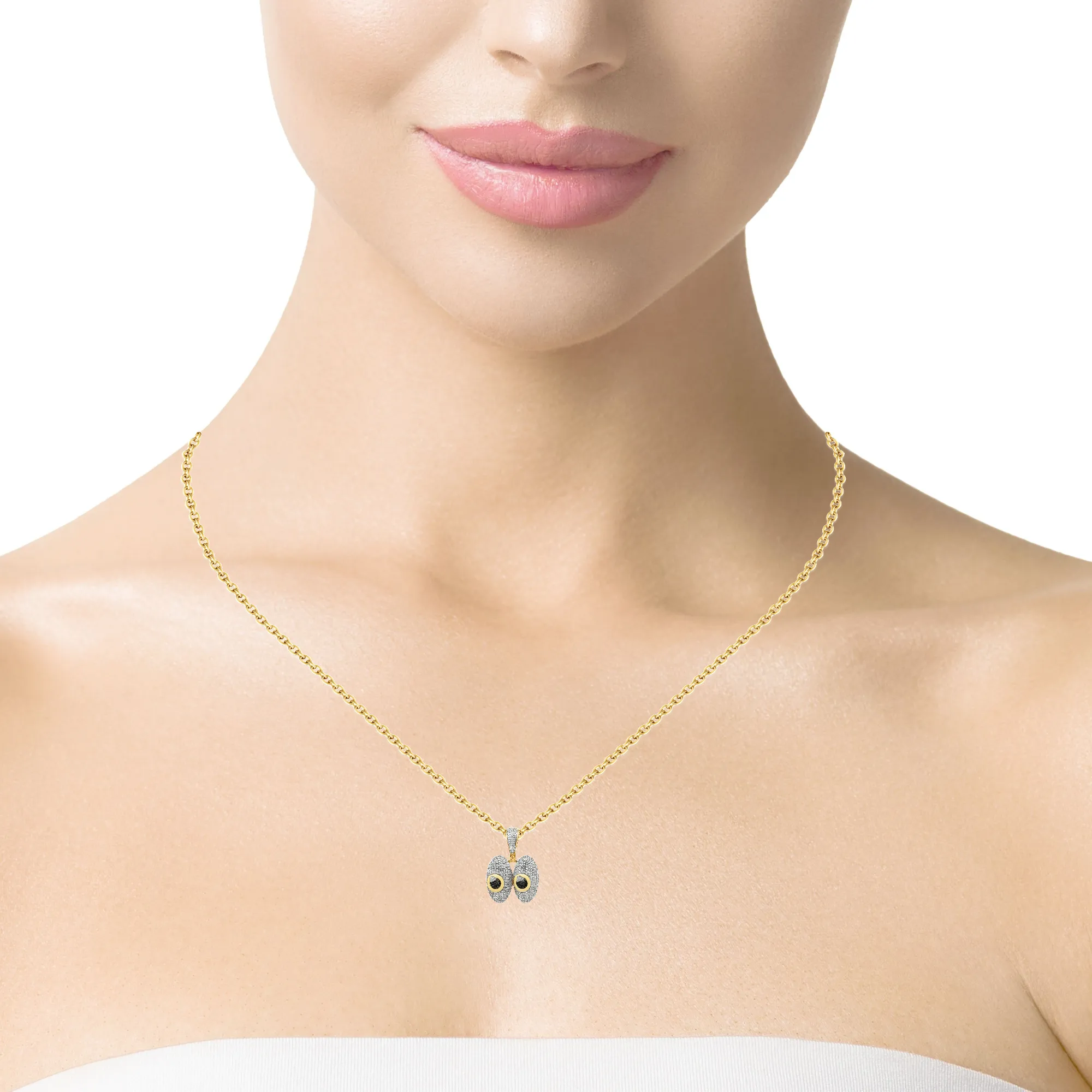 10K Gold 0.82 CTW diamond Emoji Charm