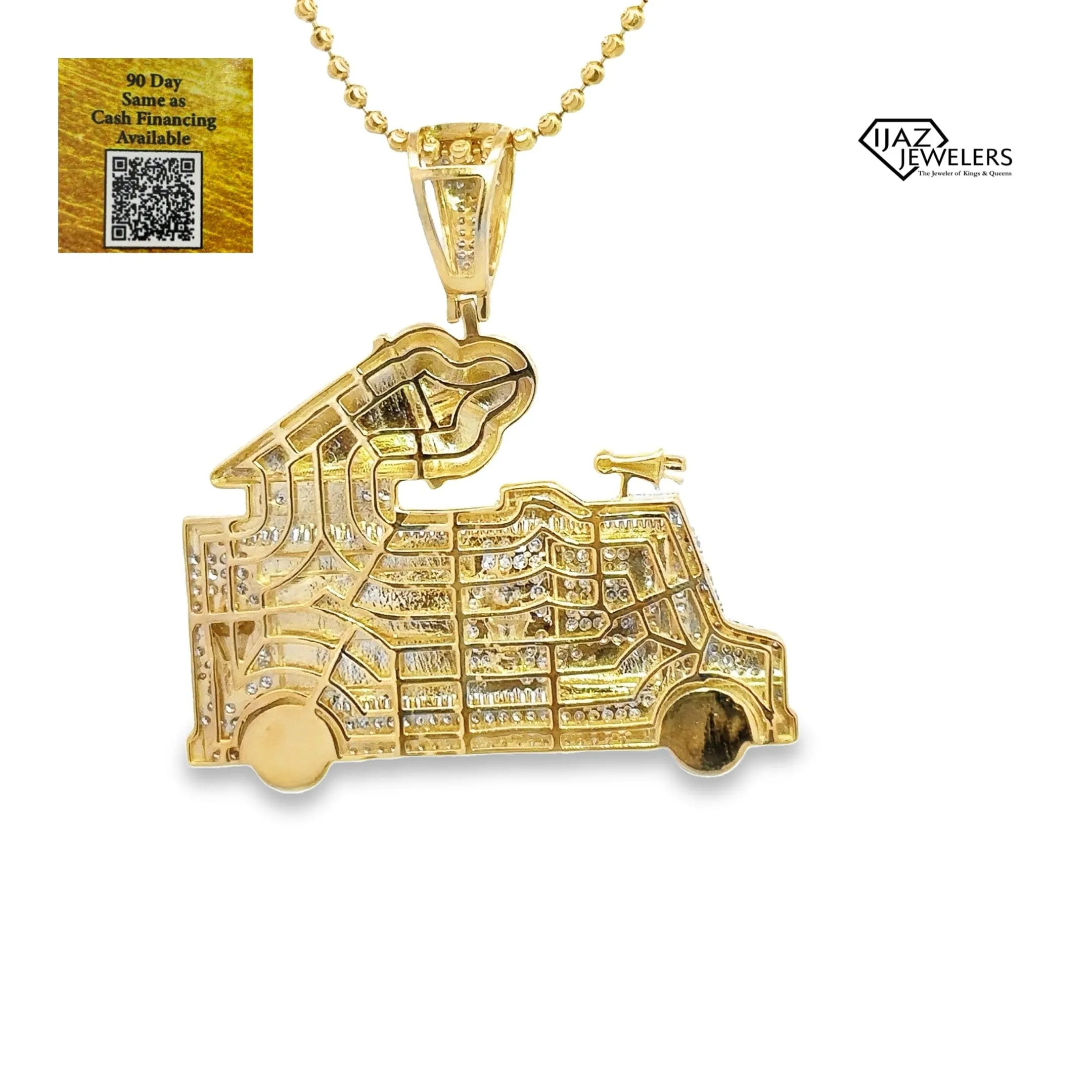 10K Gold 1 7/8 CTW Diamond Ice Cream Truck Charm