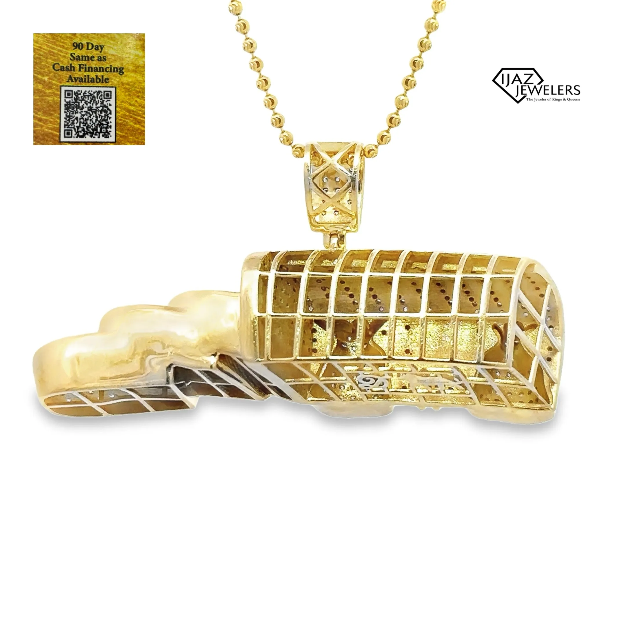 10K Gold 3.00 CTW Diamond Bread Money Charm