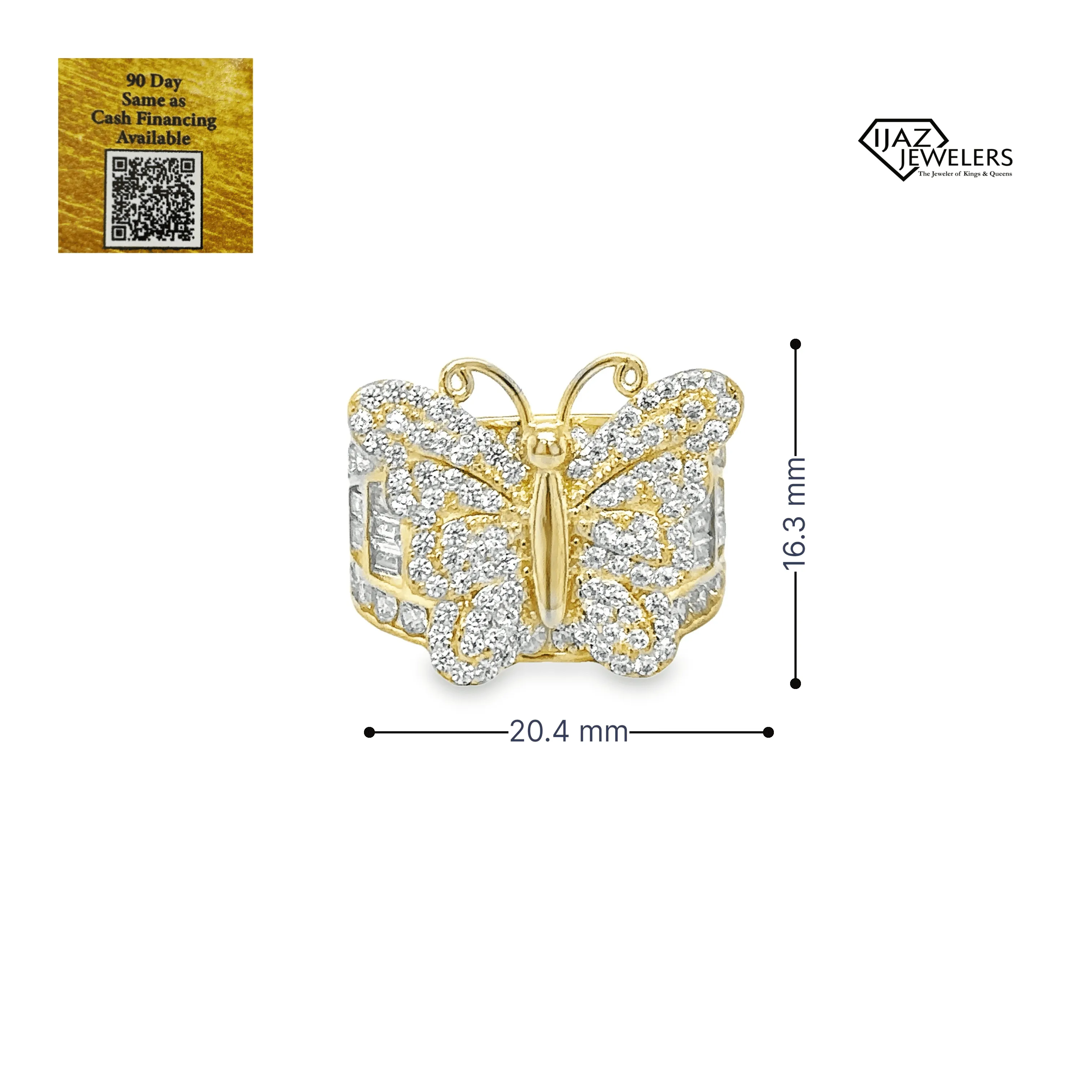 10K Gold CZ Butterfly Ring