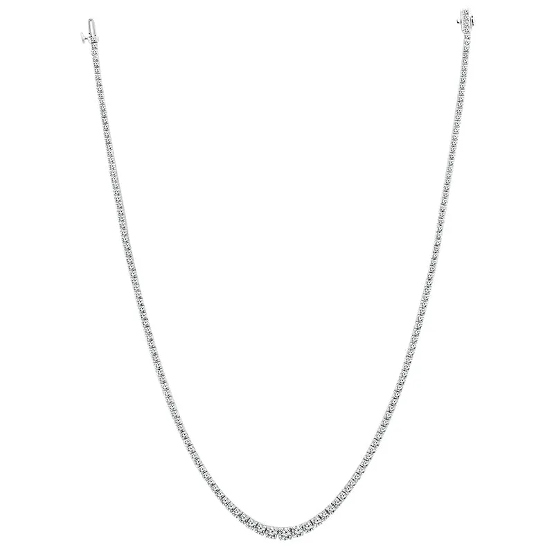 14K White Gold 10ctw Lab Grown Diamond Riviera Tennis Necklace (17")