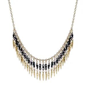 18K Gold Black Diamond Dream Catcher Fringe Necklace