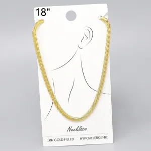 18K Gold Filled Herringbone Chain Necklace - 18"