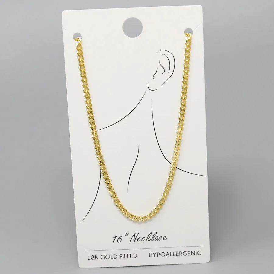 18K Gold Filled Paperclip Chain Short Necklace