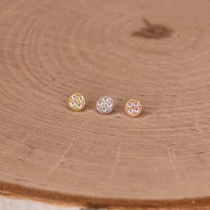 4mm Micro Pave Discs in Rose Gold with Swarovski Crystals