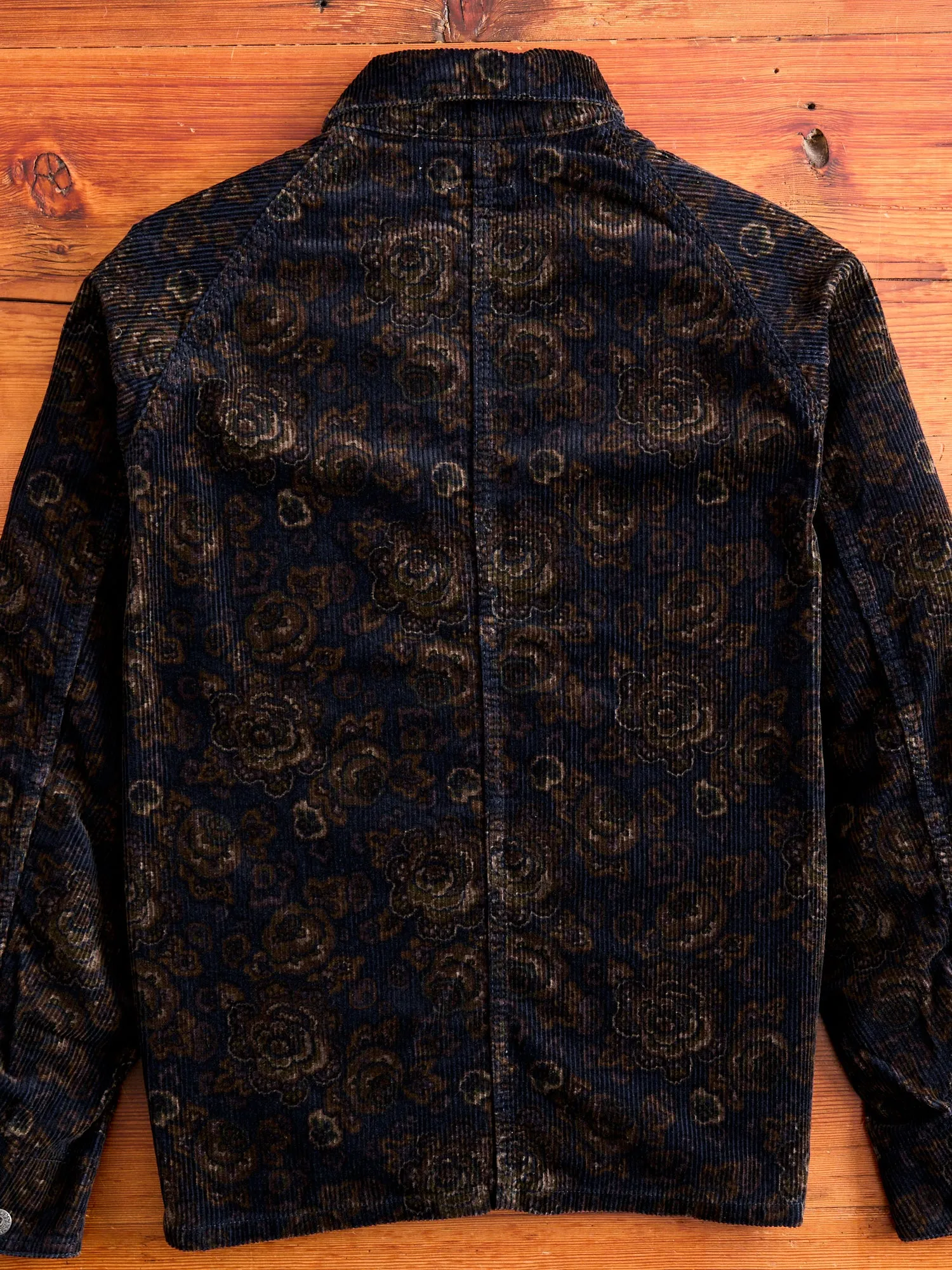 8W Printed Corduroy Engineer Jacket in Black