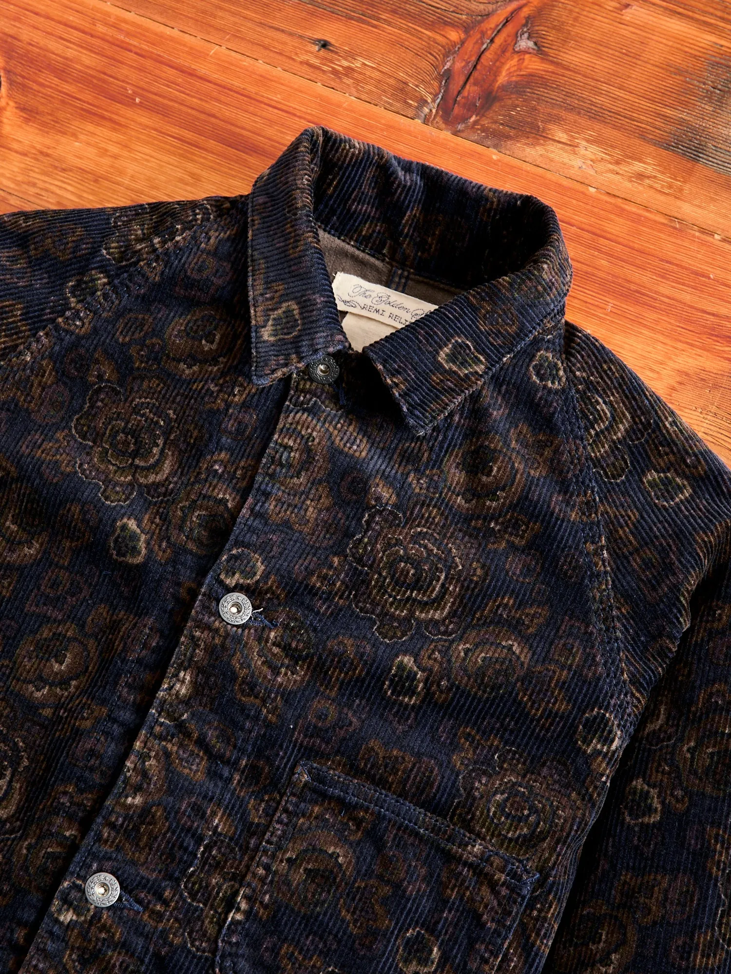 8W Printed Corduroy Engineer Jacket in Black