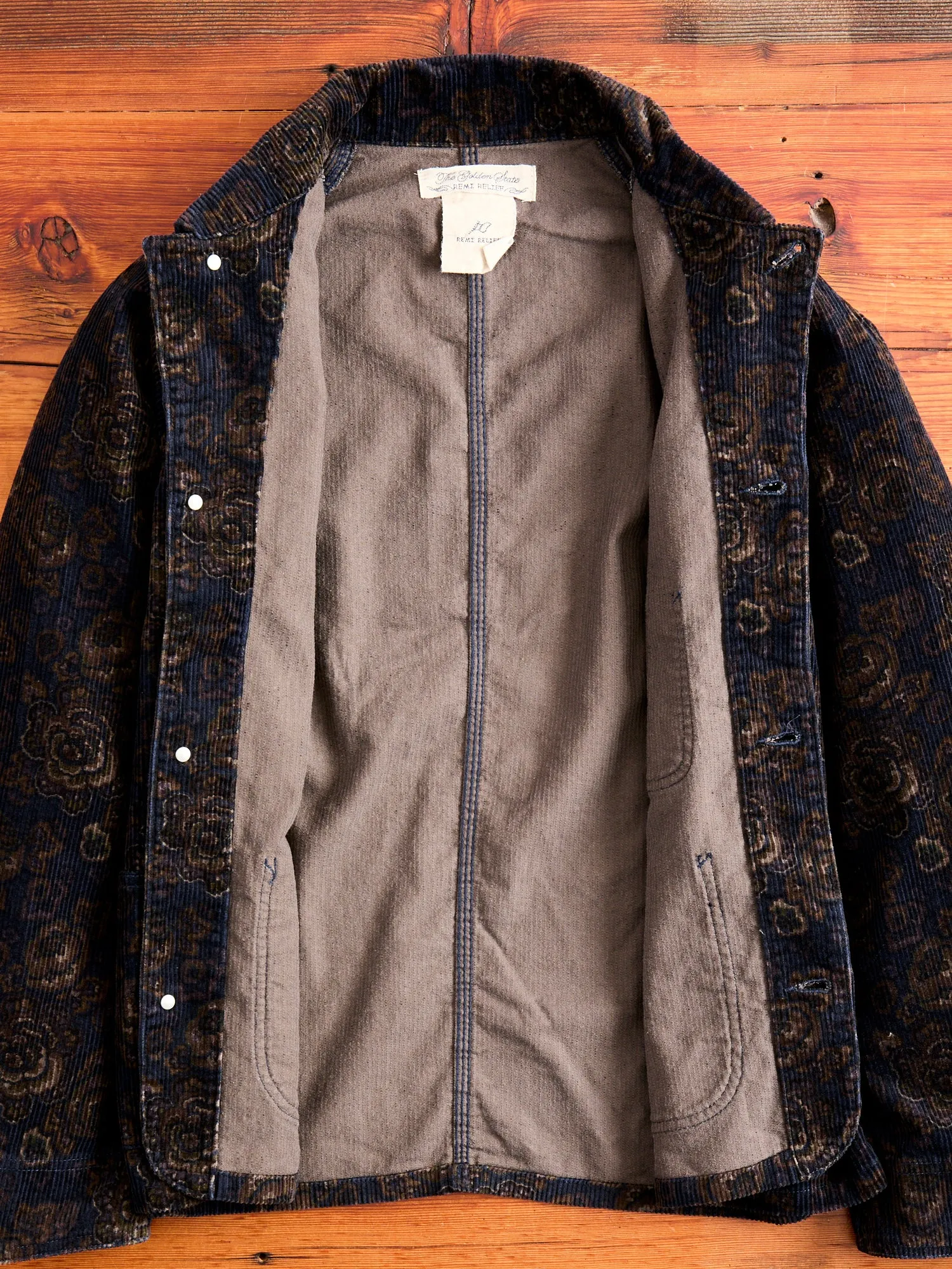 8W Printed Corduroy Engineer Jacket in Black