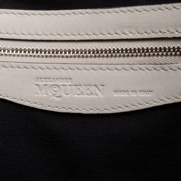 Alexander McQueen White Folkstitch Tote