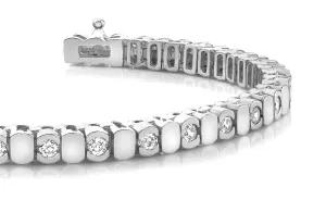 Alternating Bezel Lab-Grown Diamond Bracelet with 3.96 ct.(finished) 3.75mm