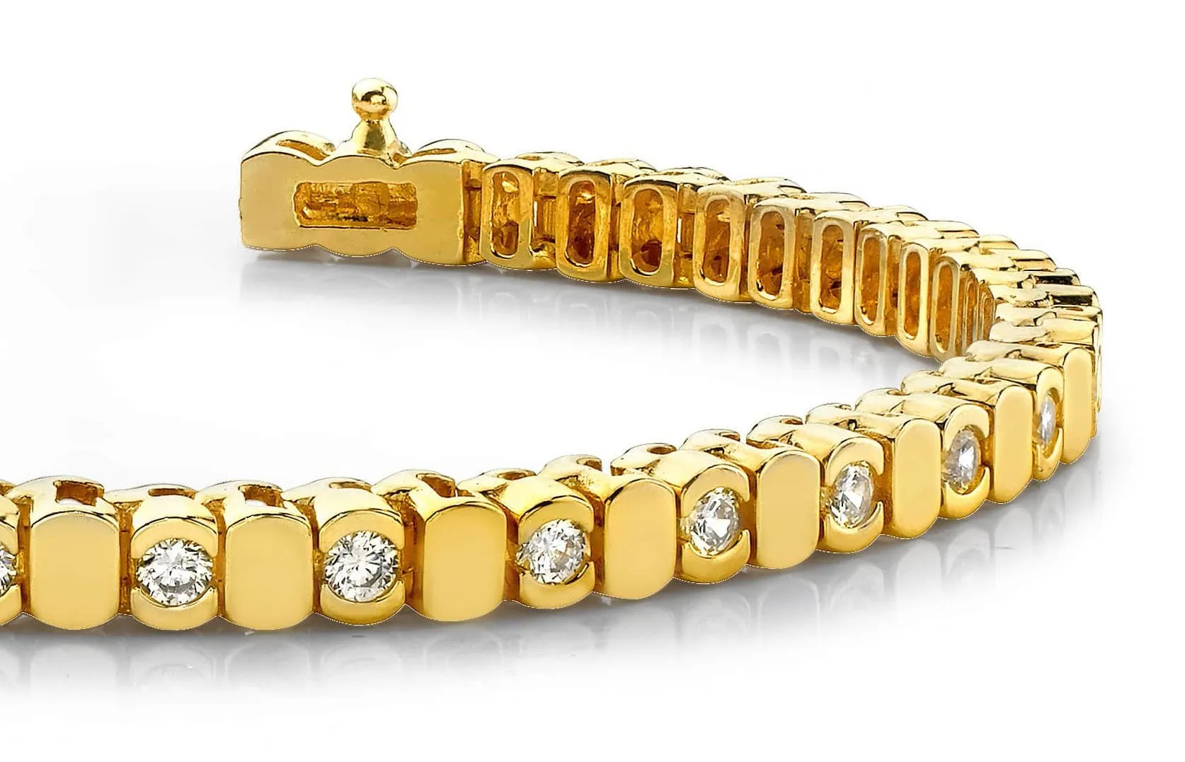 Alternating Bezel Lab-Grown Diamond Bracelet with 3.96 ct.(finished) 3.75mm