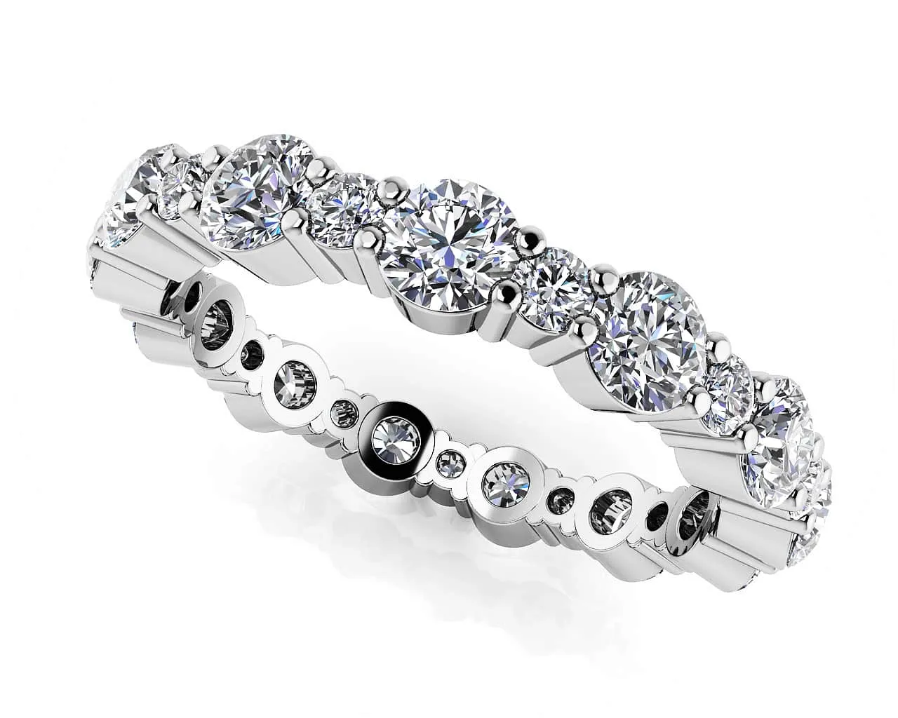 Alternating Diamond Eternity Ring In Lab-Grown Diamond  with 1.65 ct.(finished) 1.7mm, 3mm