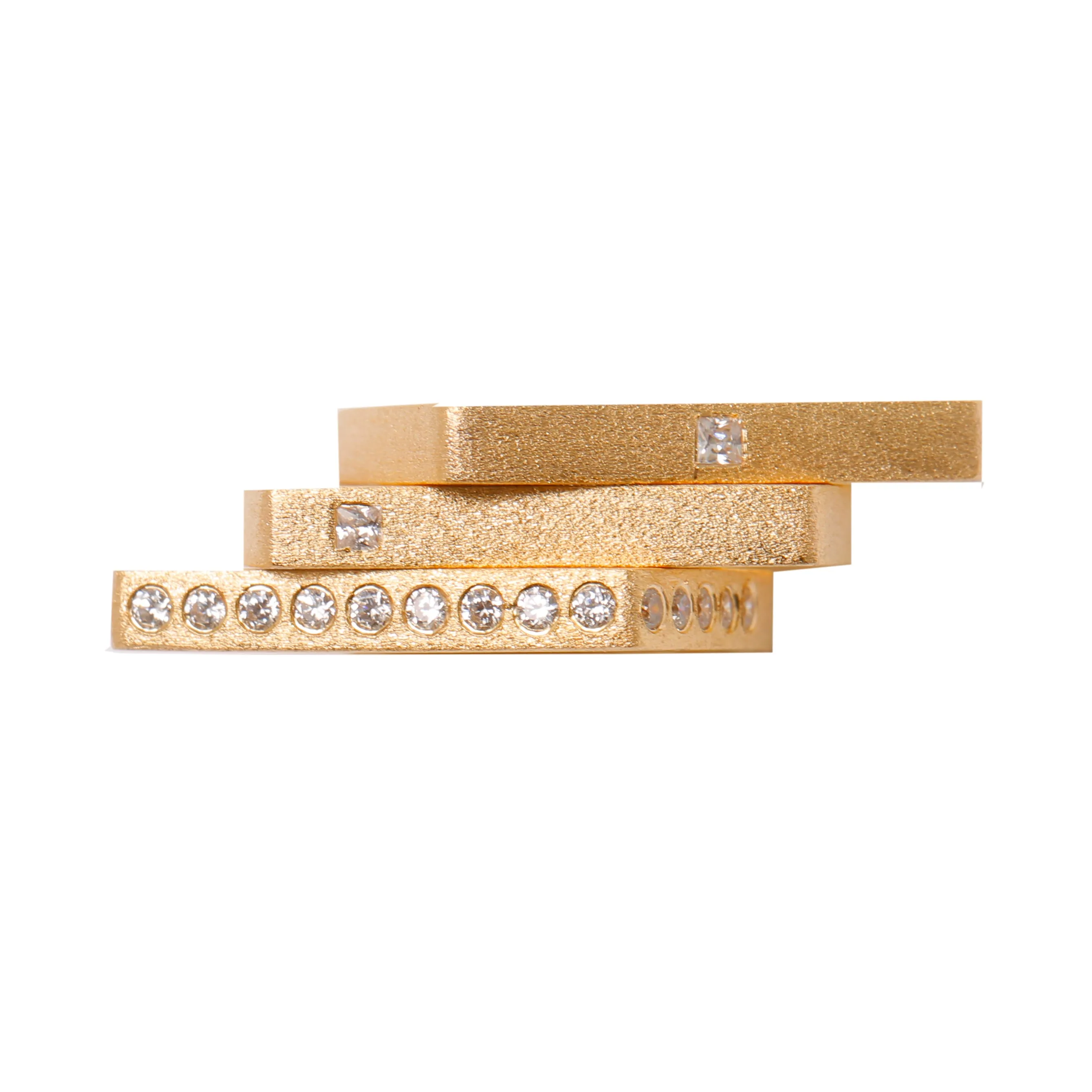 AMMANII The Life Force Stackable Ring Set of 3 in Vermeil Gold