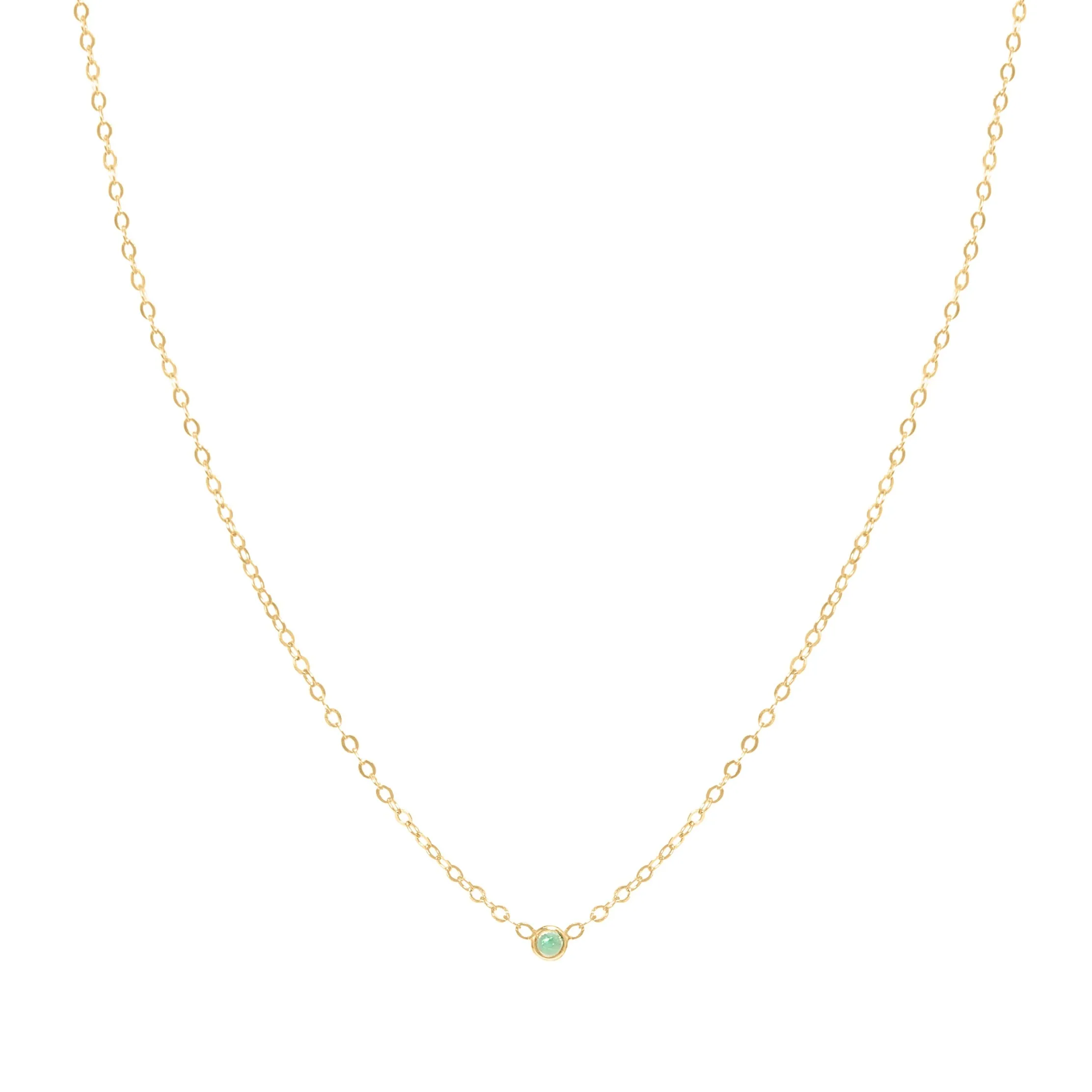 August Birthstone Bezel Necklace