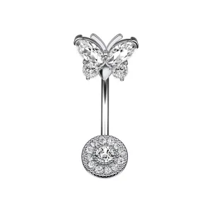 Belly Ring - Crystal Butterfly