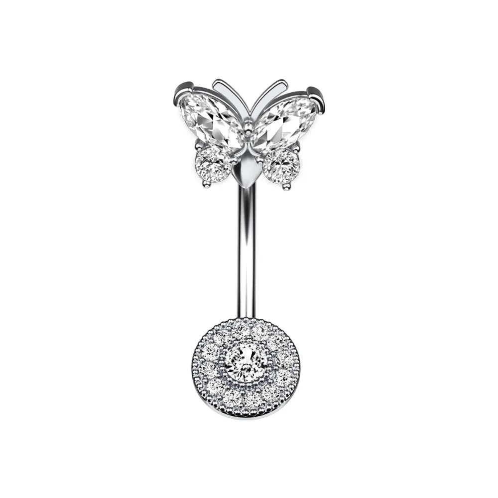 Belly Ring - Crystal Butterfly