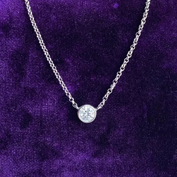 Bezel Set Diamond Pendant Necklace