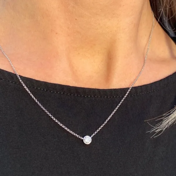 Bezel Set Diamond Pendant Necklace