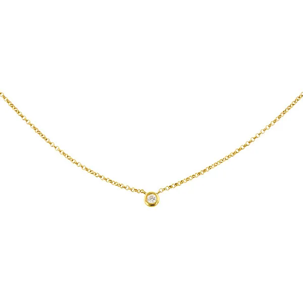 Bezel Set Diamond Pendant Necklace