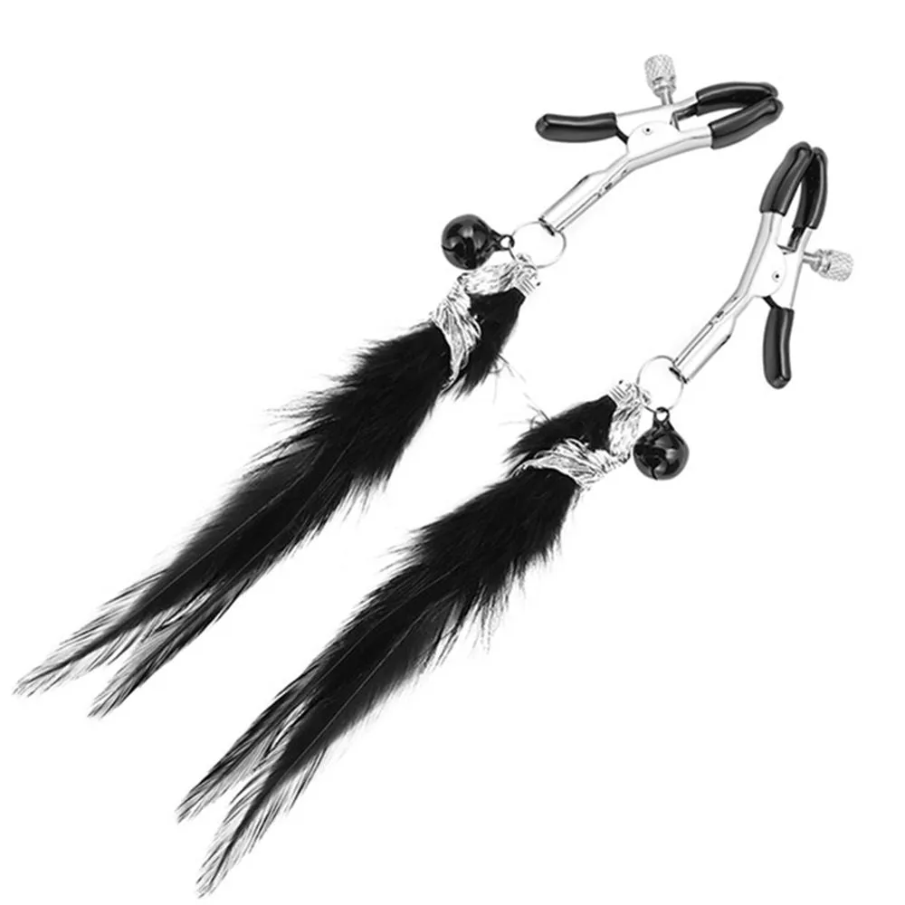 Bohemian Feather and Bell Nipple Clamps