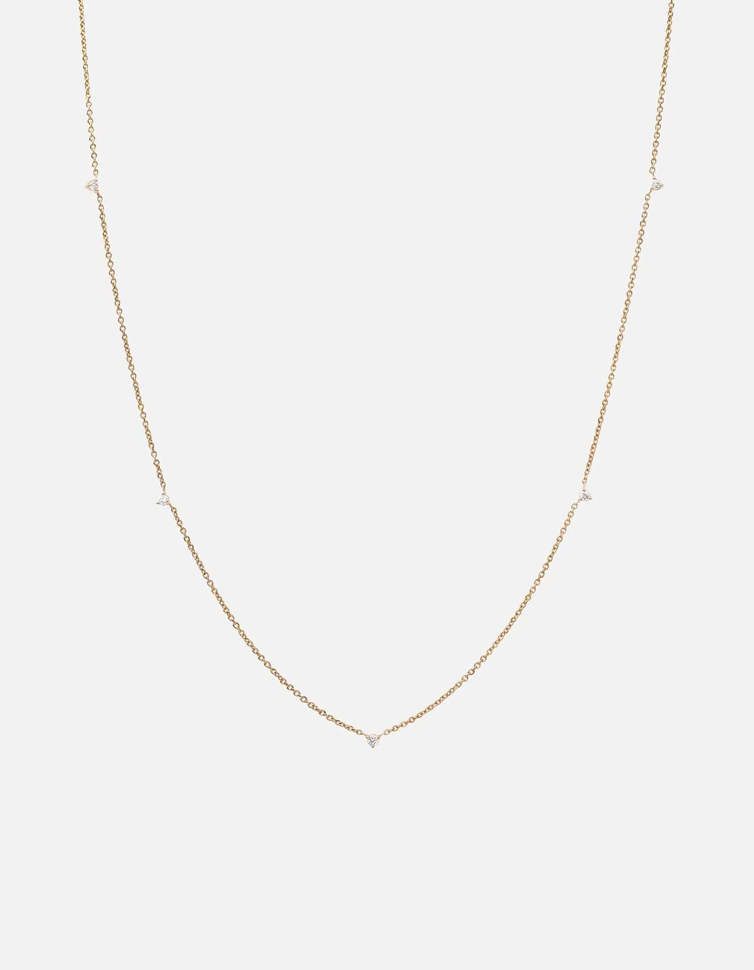 Capra Necklace, 14k Gold Pavé