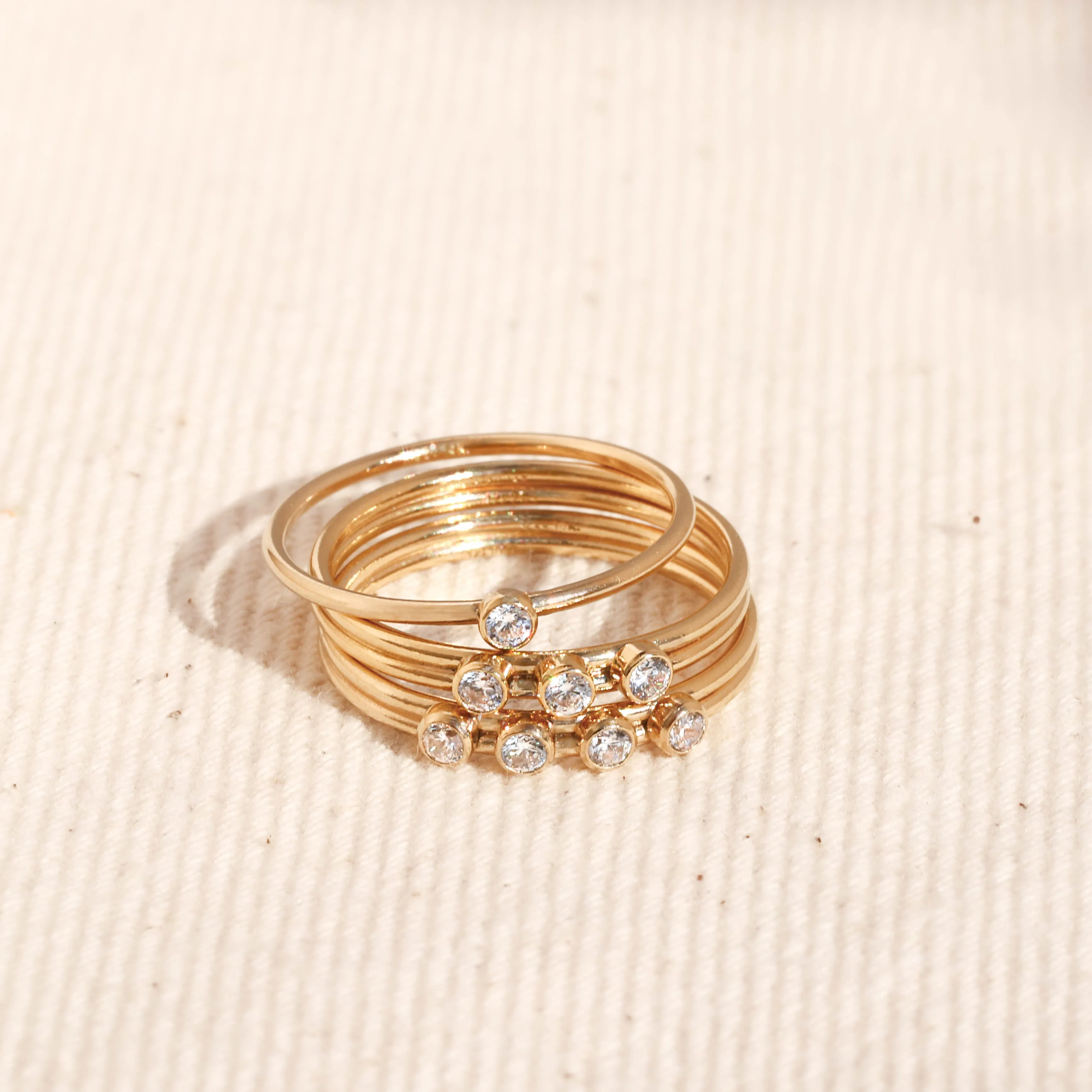 Dainty Solitaire Ring - 14K Gold