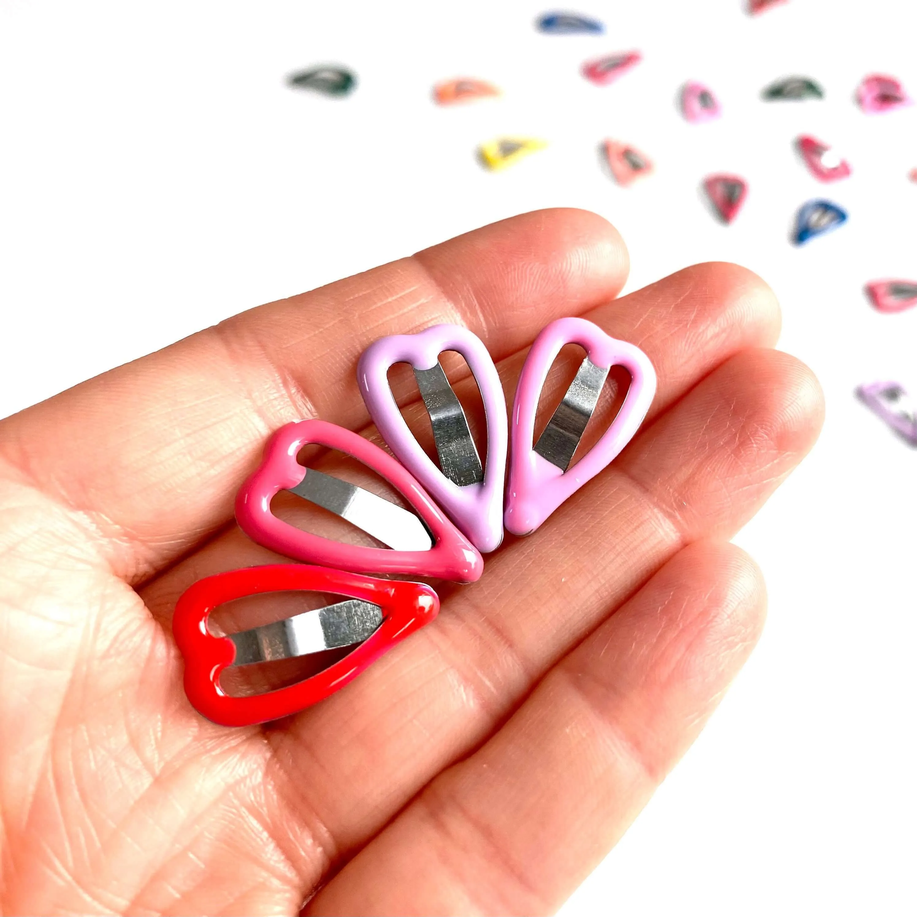 Doll hair clips Love heart 2pcs