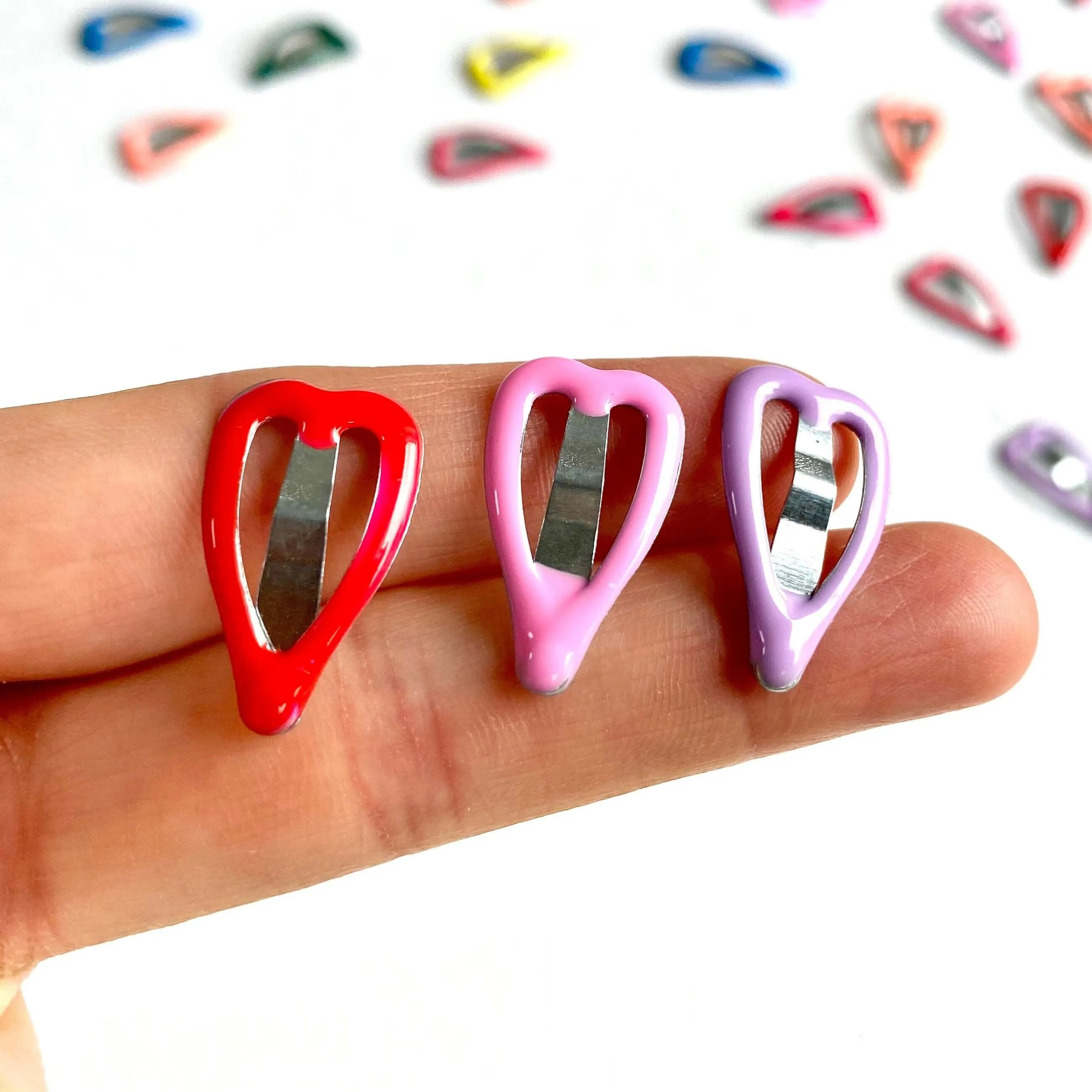 Doll hair clips Love heart 2pcs