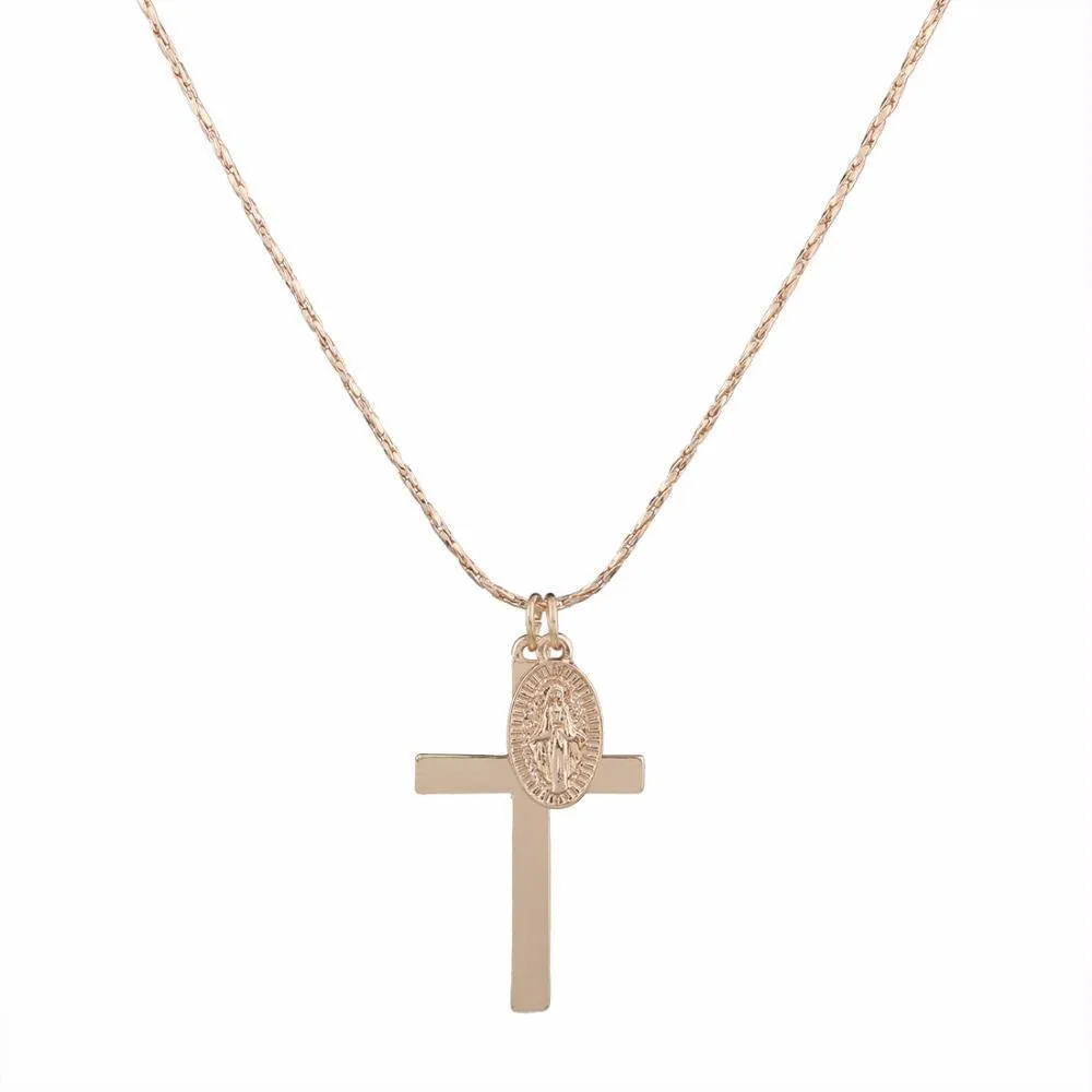 Eutychus Saint Cross Necklace - Gold