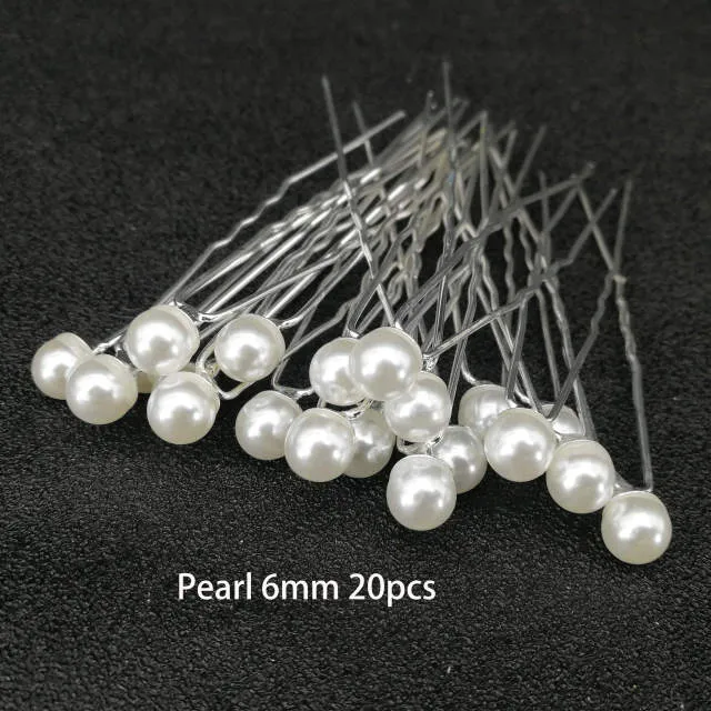 Fashion Women Simulated Pearl Hairpins Metal Barrette Clip Wedding Bridal Tiara Hair Accessories Wedding Hairstyle Design Tools