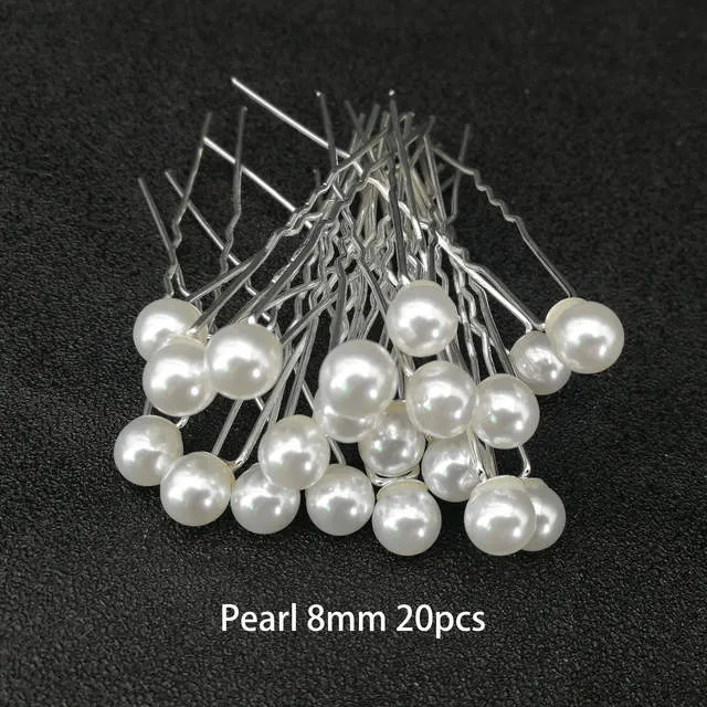 Fashion Women Simulated Pearl Hairpins Metal Barrette Clip Wedding Bridal Tiara Hair Accessories Wedding Hairstyle Design Tools