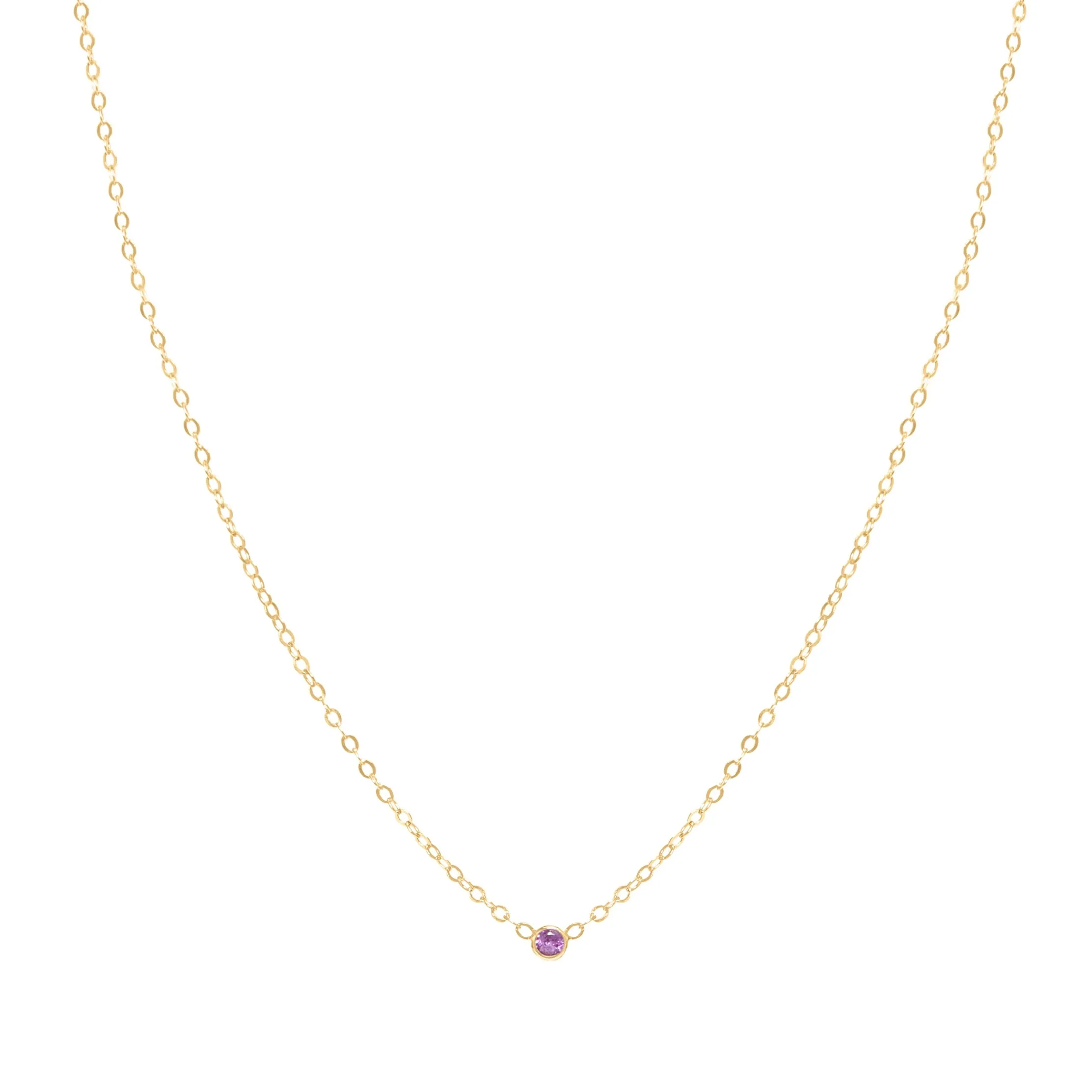 February Birthstone Bezel Necklace