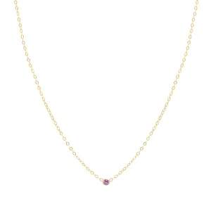 February Birthstone Bezel Necklace