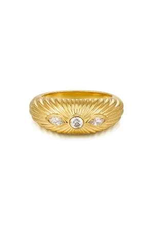 Florette Ridged Signet Ring