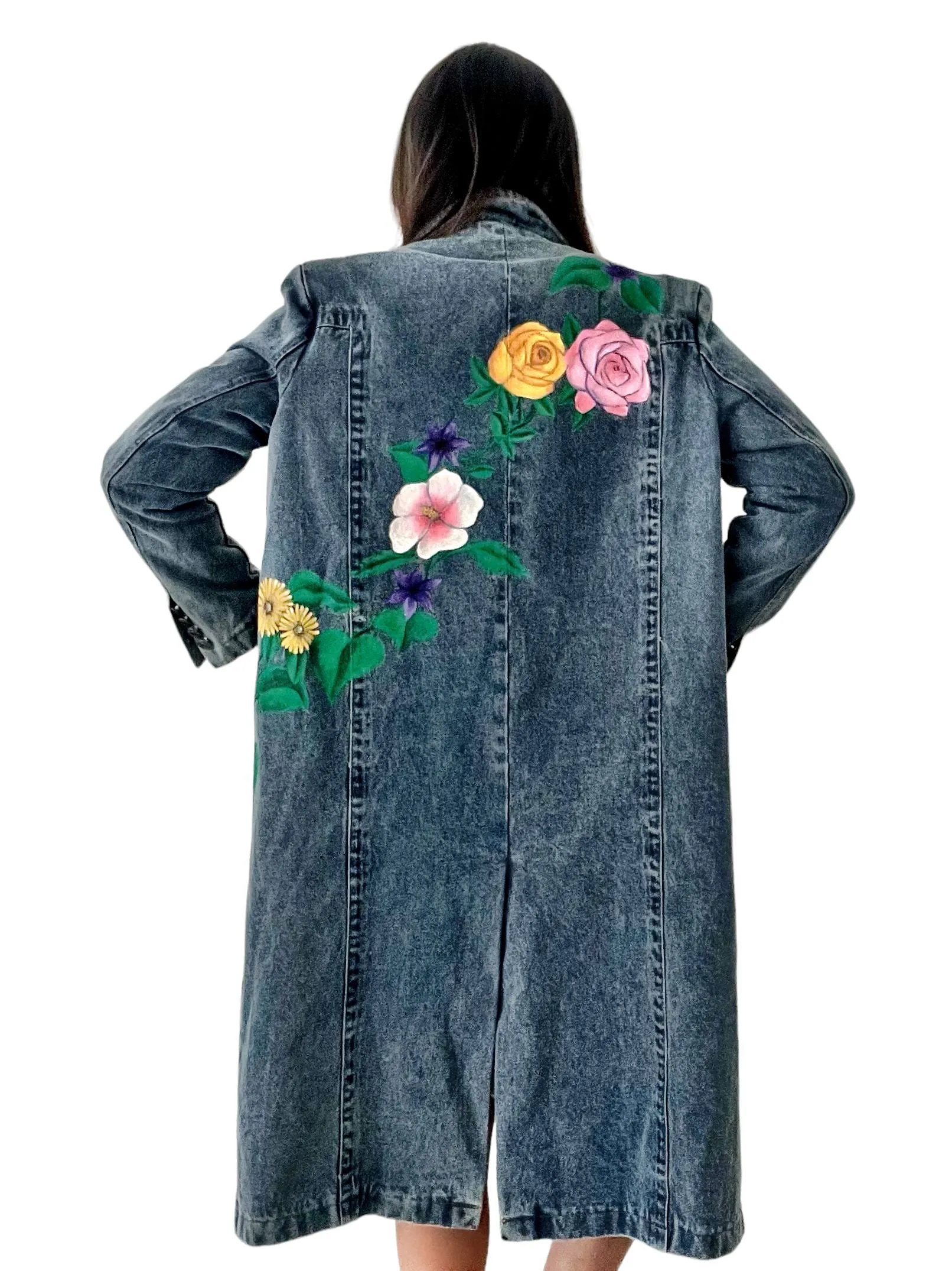 'Flower Power' Denim Blazer