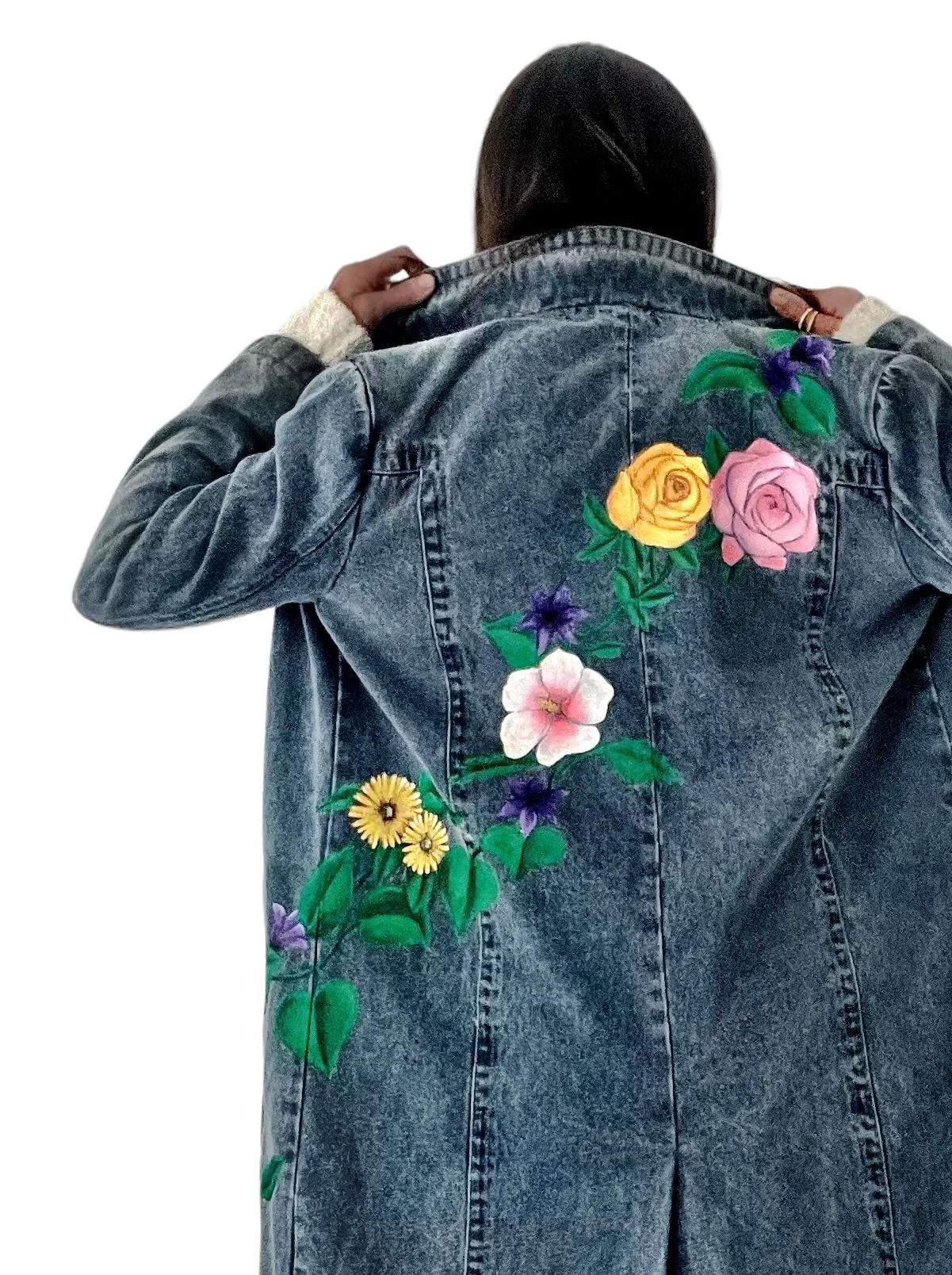 'Flower Power' Denim Blazer