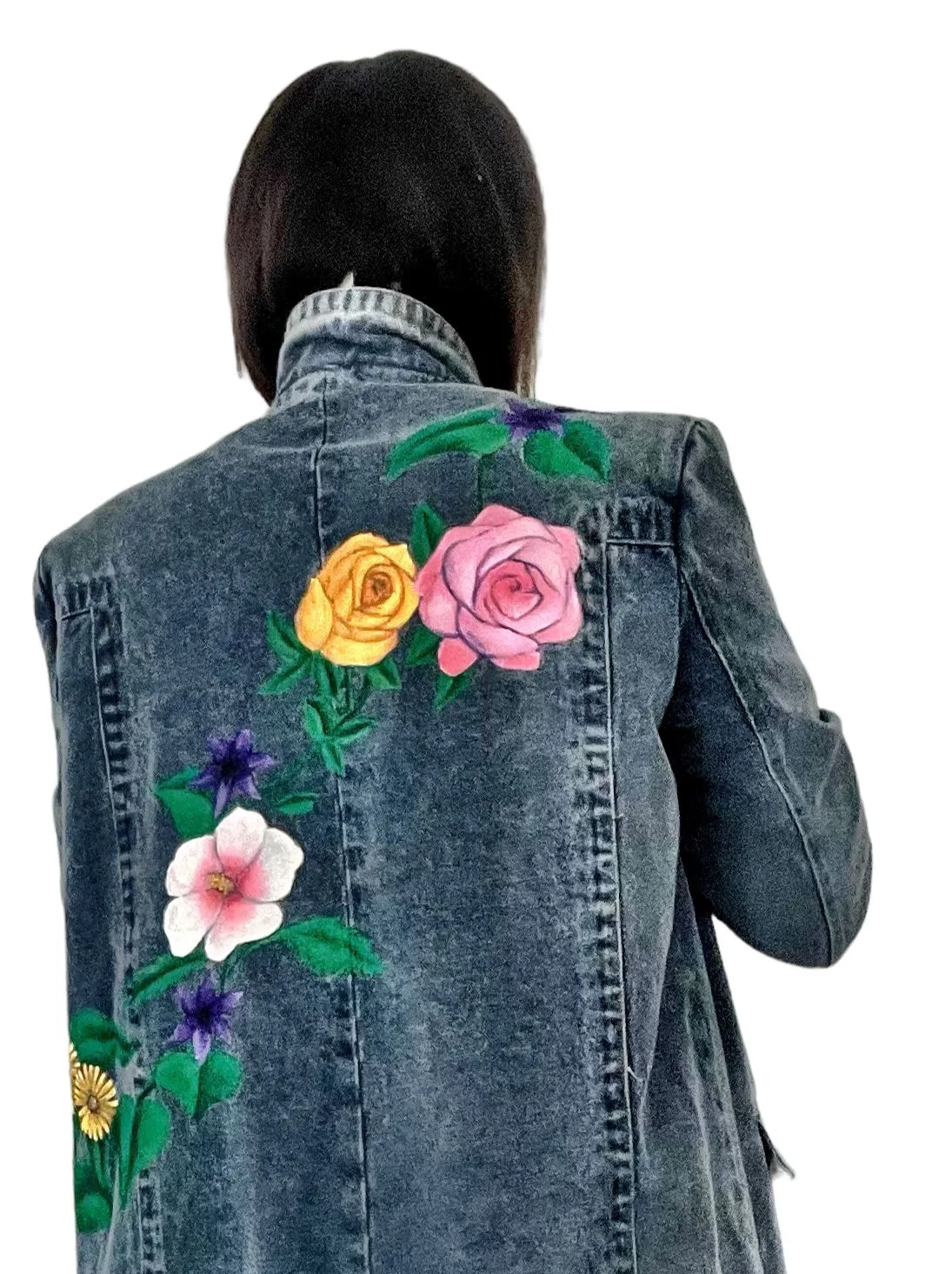 'Flower Power' Denim Blazer