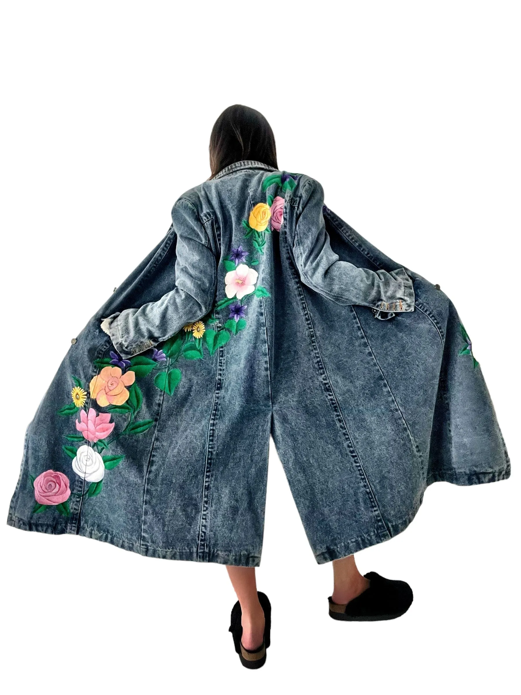 'Flower Power' Denim Blazer