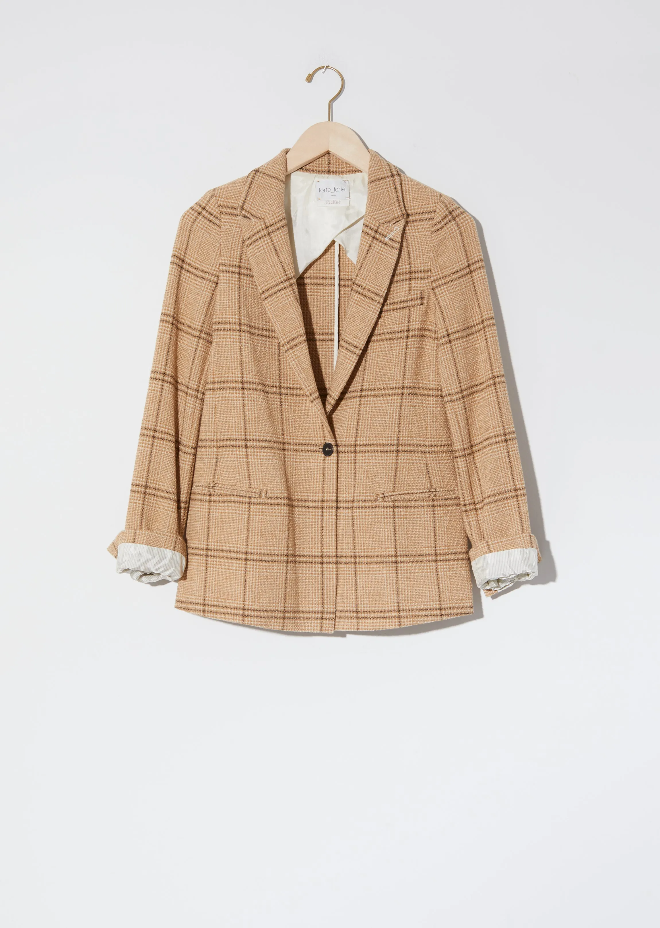 Glen Check Wool Blend Jacket