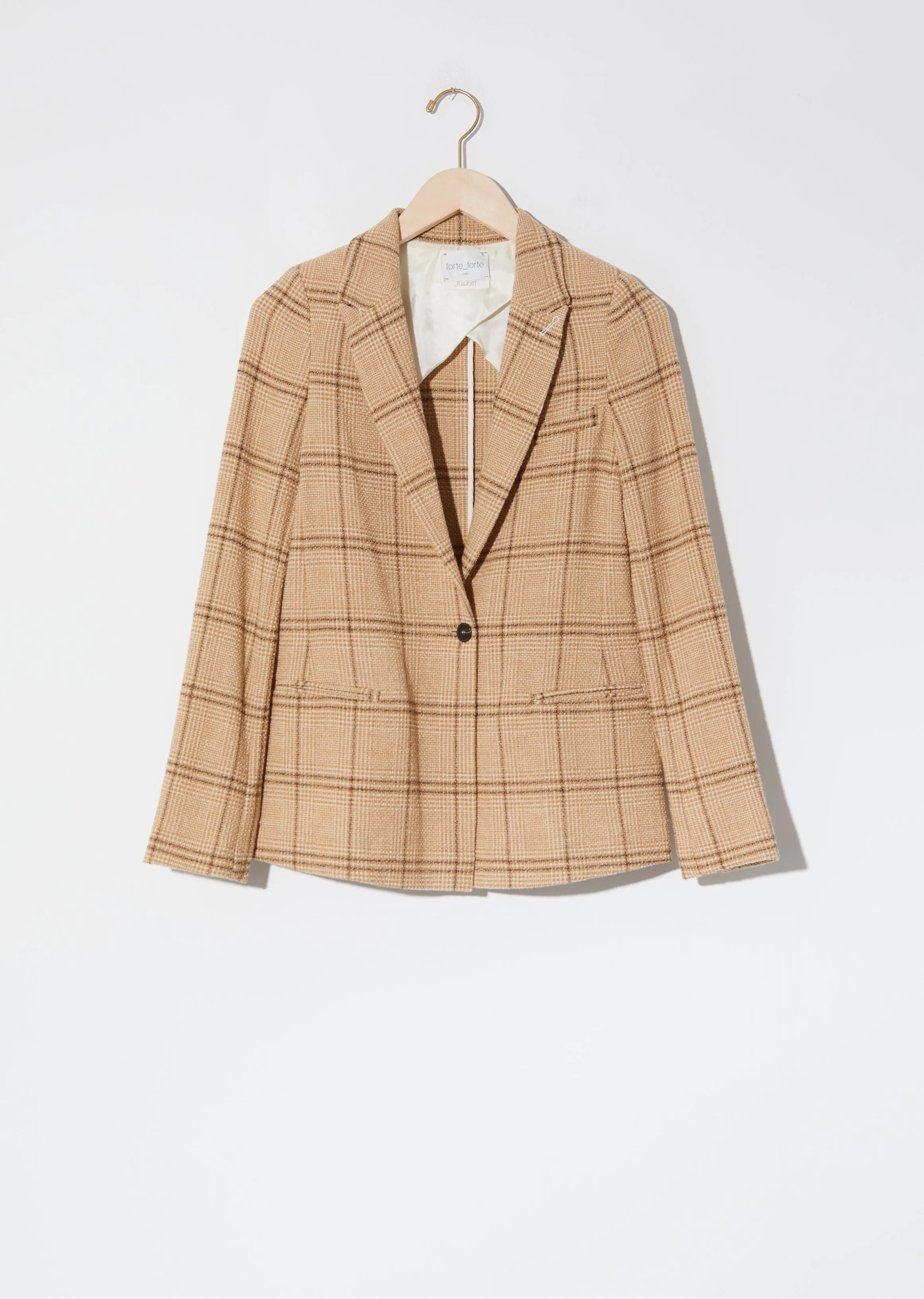 Glen Check Wool Blend Jacket