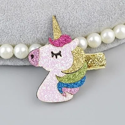 Glitter Unicorn Barettes