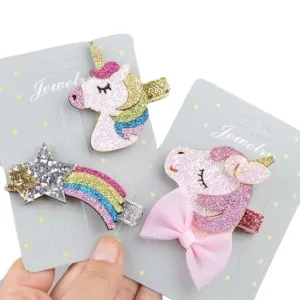 Glitter Unicorn Barettes