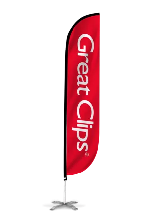 Great Clips Feather Flag Red