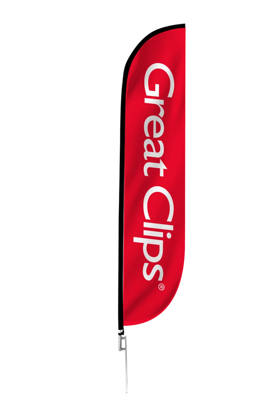 Great Clips Feather Flag Red