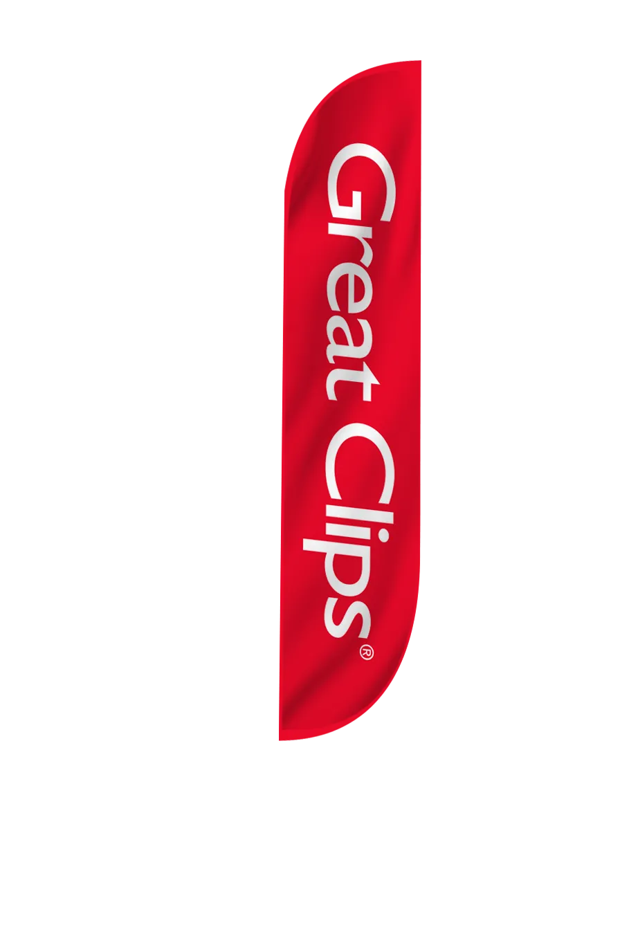 Great Clips Feather Flag Red