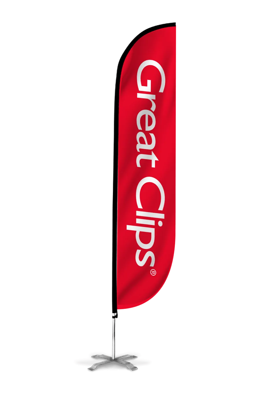 Great Clips Feather Flag Red