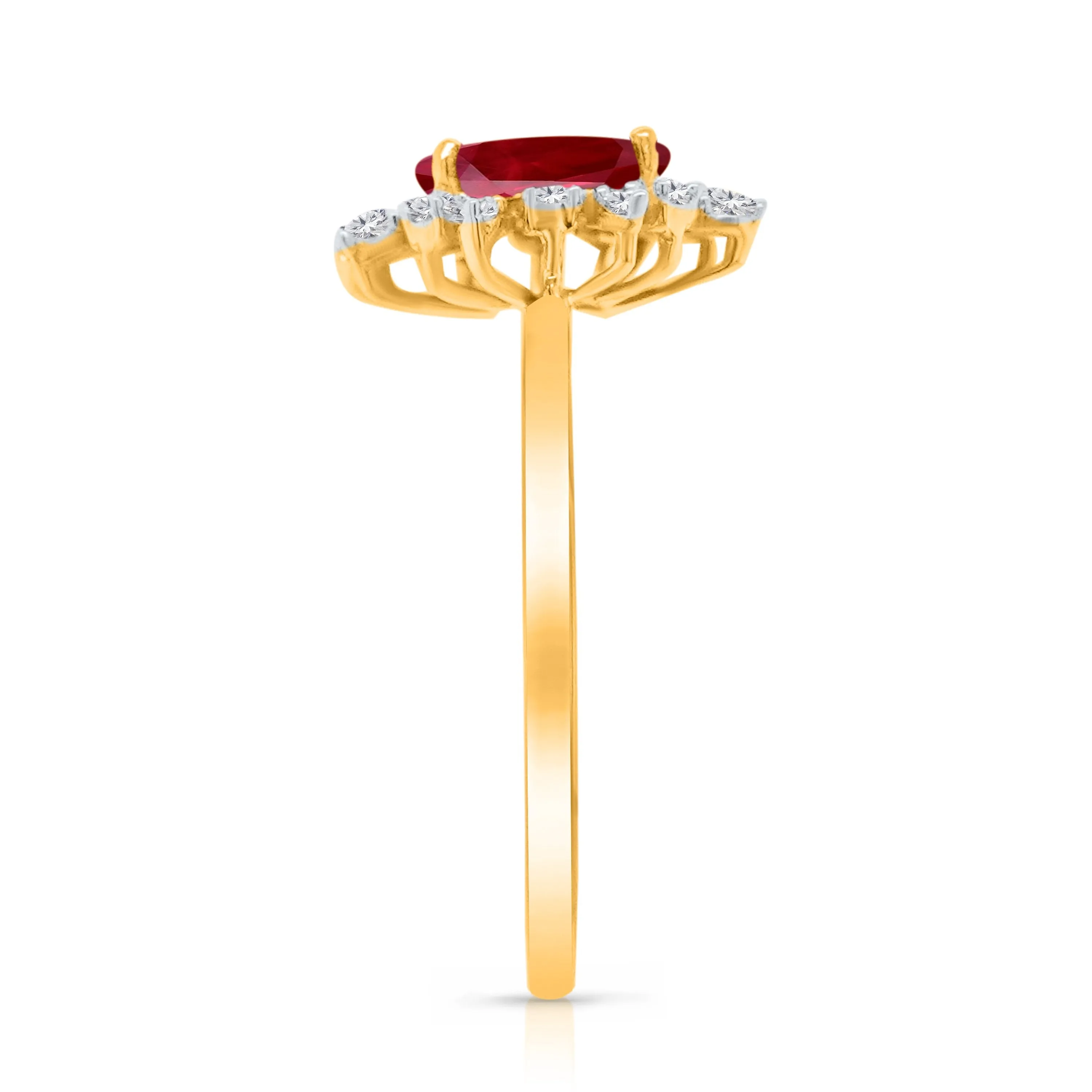 Kallati Heirloom Ruby & Diamond Ring in 14K Yellow Gold