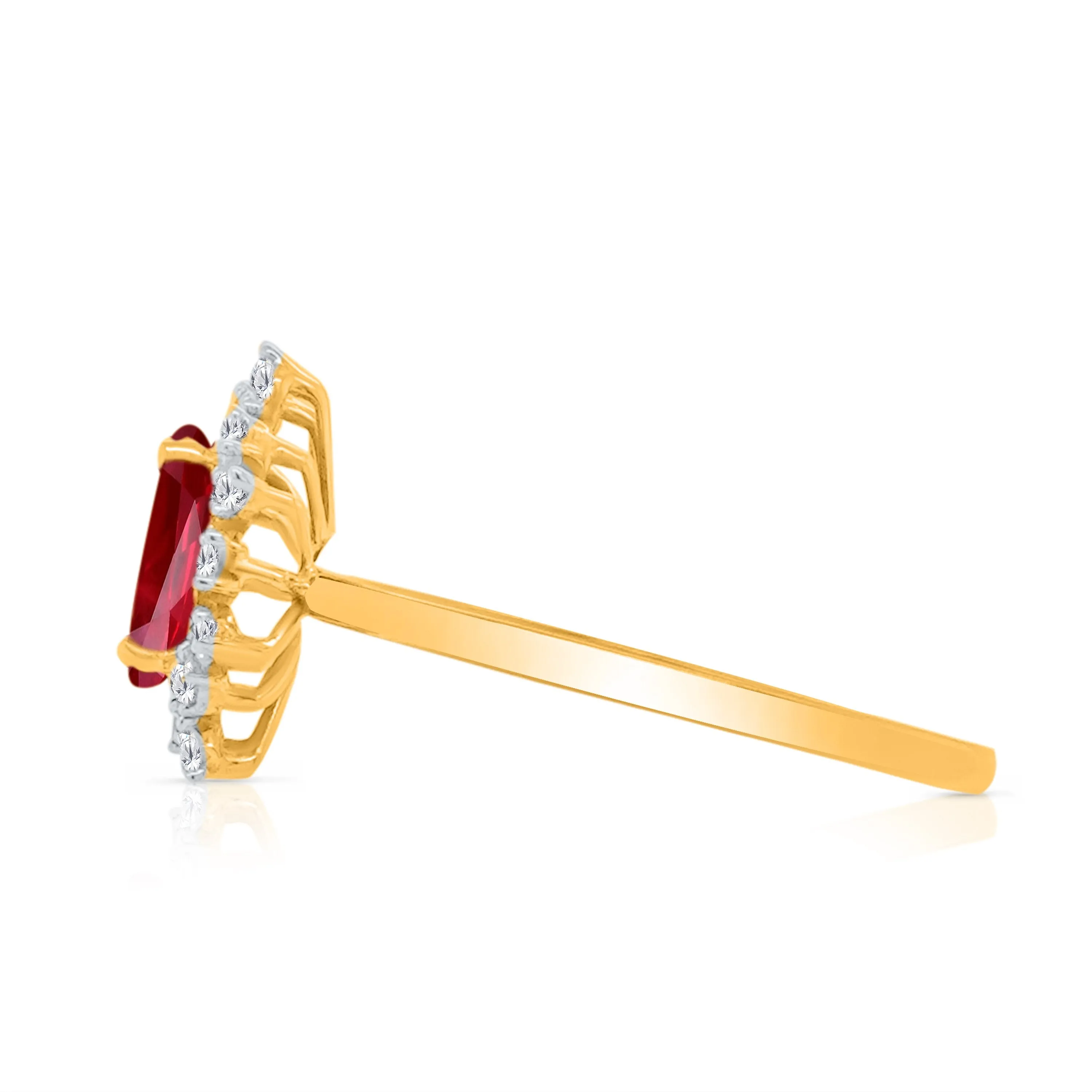 Kallati Heirloom Ruby & Diamond Ring in 14K Yellow Gold