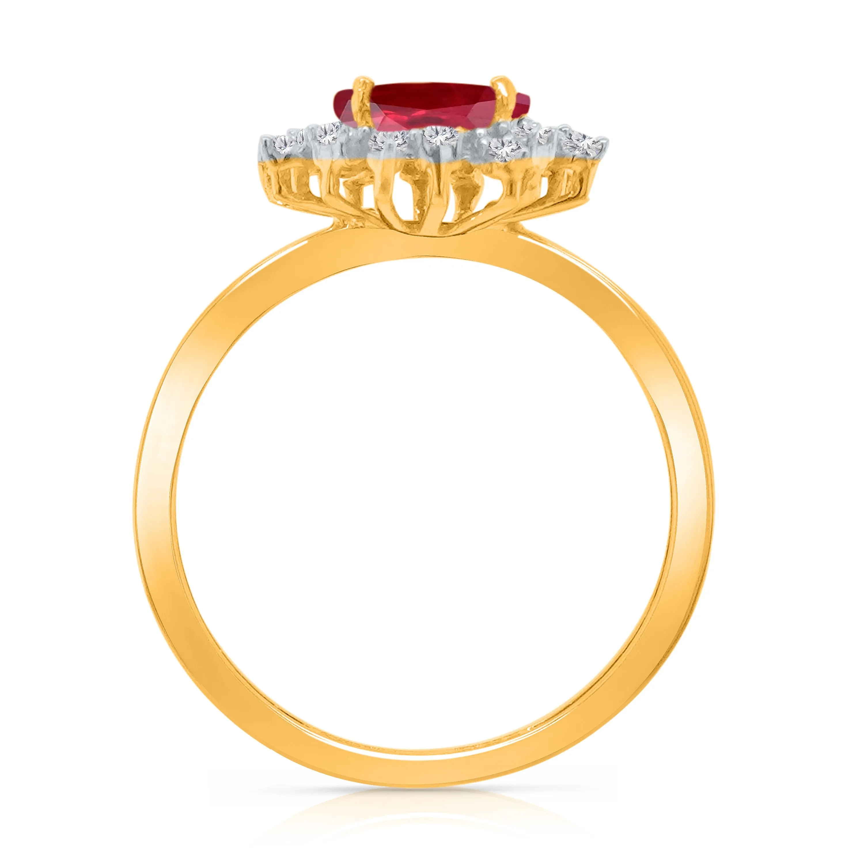 Kallati Heirloom Ruby & Diamond Ring in 14K Yellow Gold